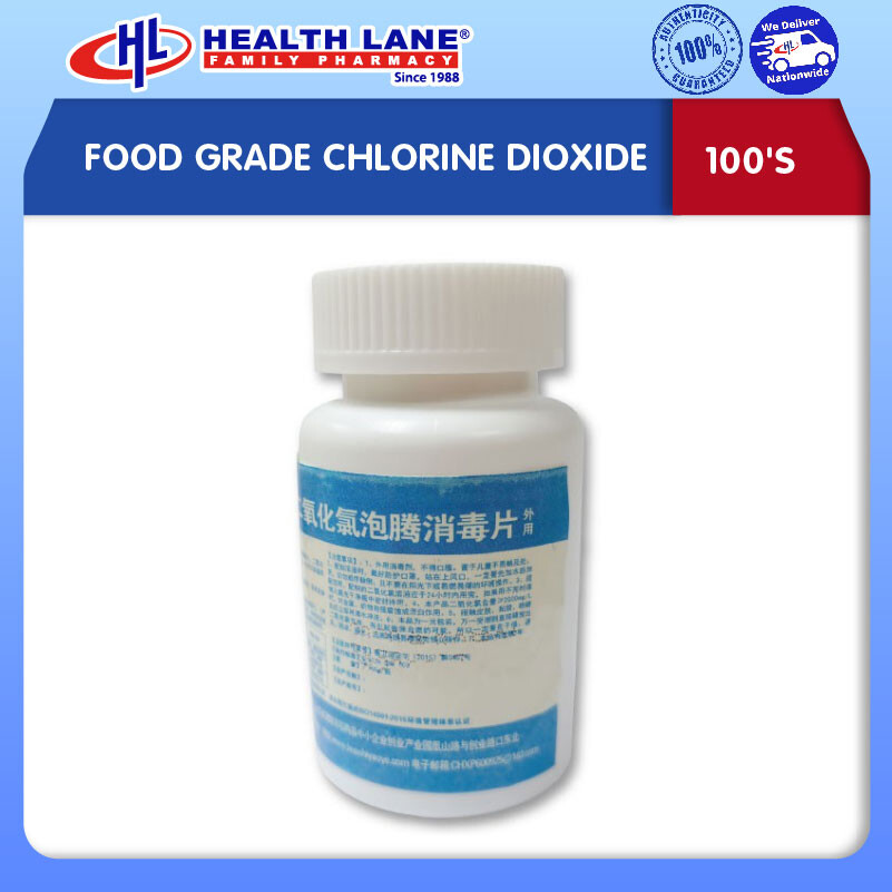 FOOD GRADE CHLORINE DIOXIDE (100'S)